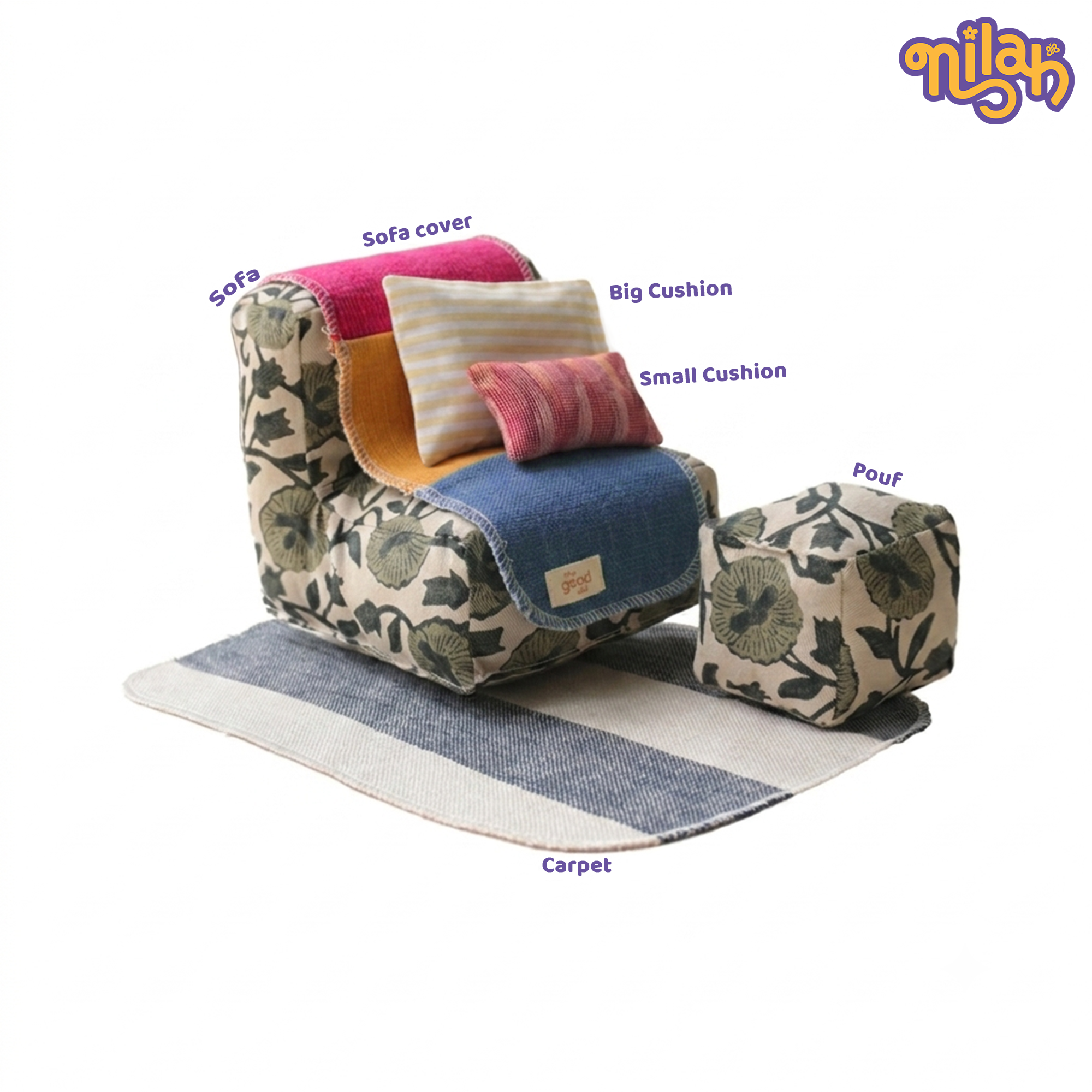 Doll Sofa Set – Handmade Furniture Accessory for Soft Dolls