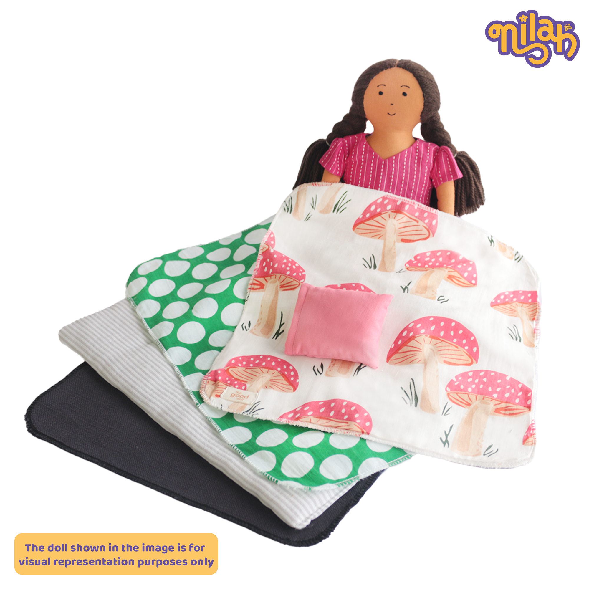 Doll Cozy Bed – Handmade Accessory for Soft Dolls