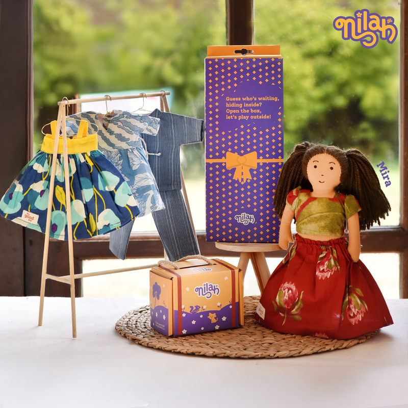 Mira packaging her suitcase for a trip