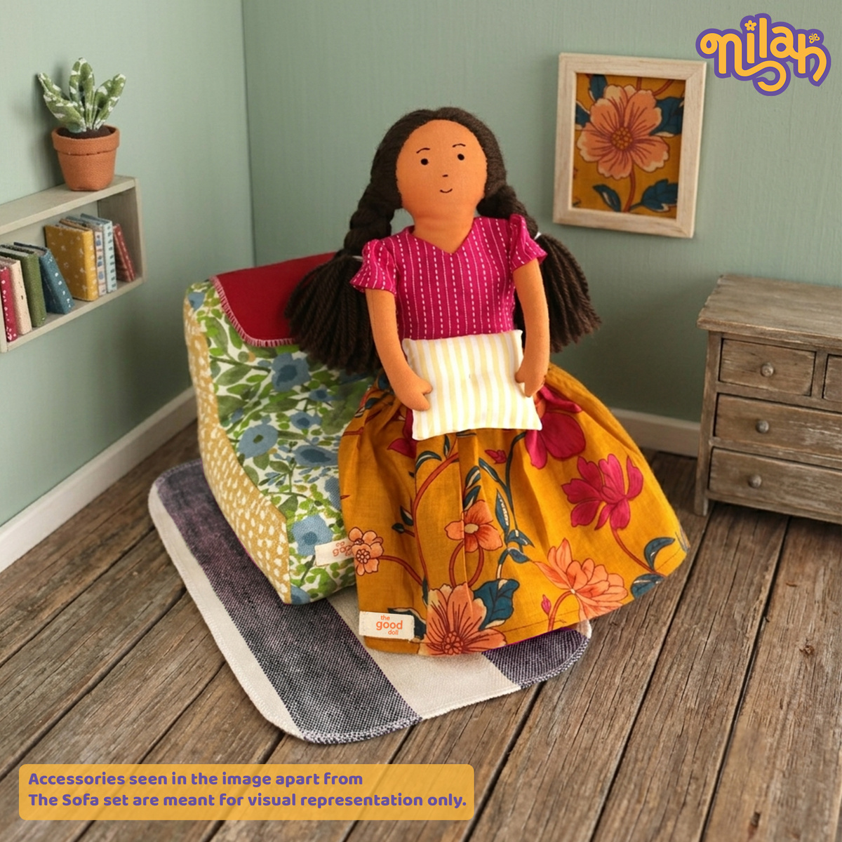 Doll Sofa Set – Handmade Furniture Accessory for Soft Dolls