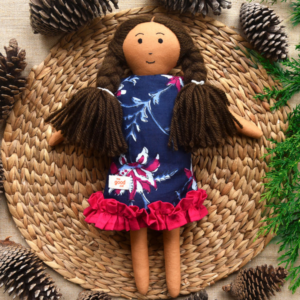 Nilah in a Navy Blue Frill Dress