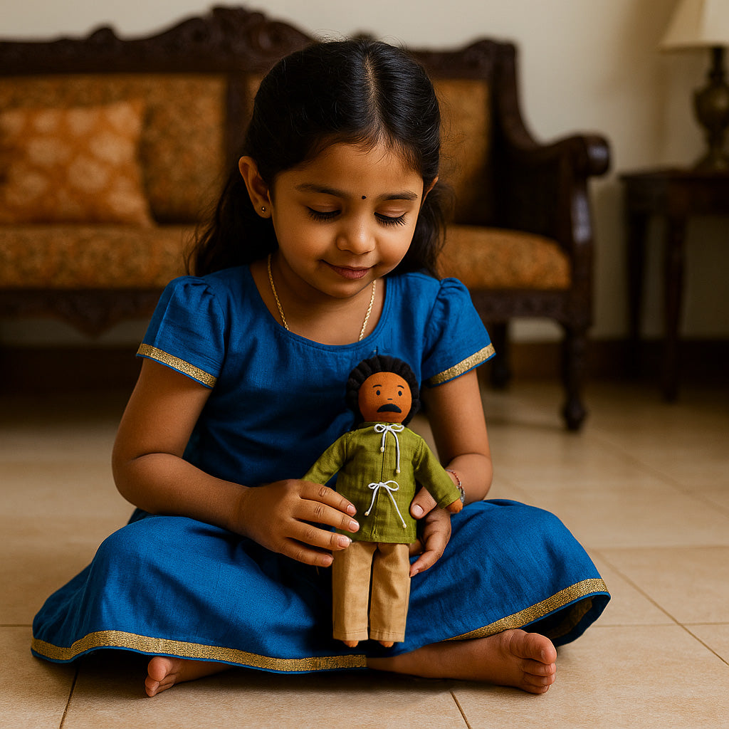 Appa working in his courtyard