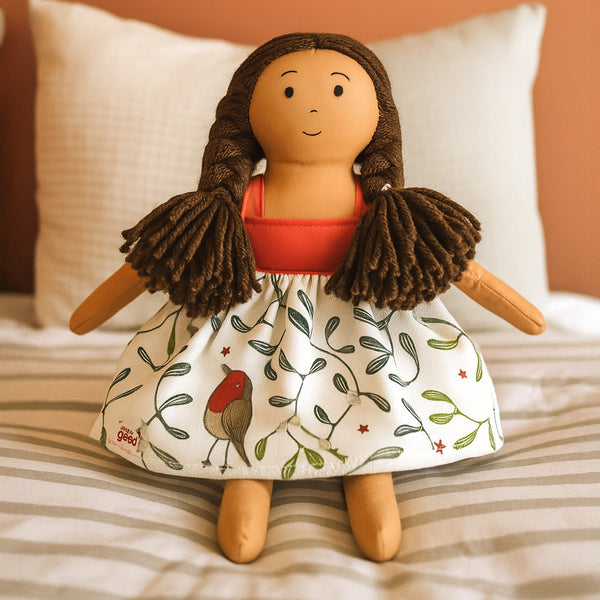 Nilah in a Red Baby Doll Dress
