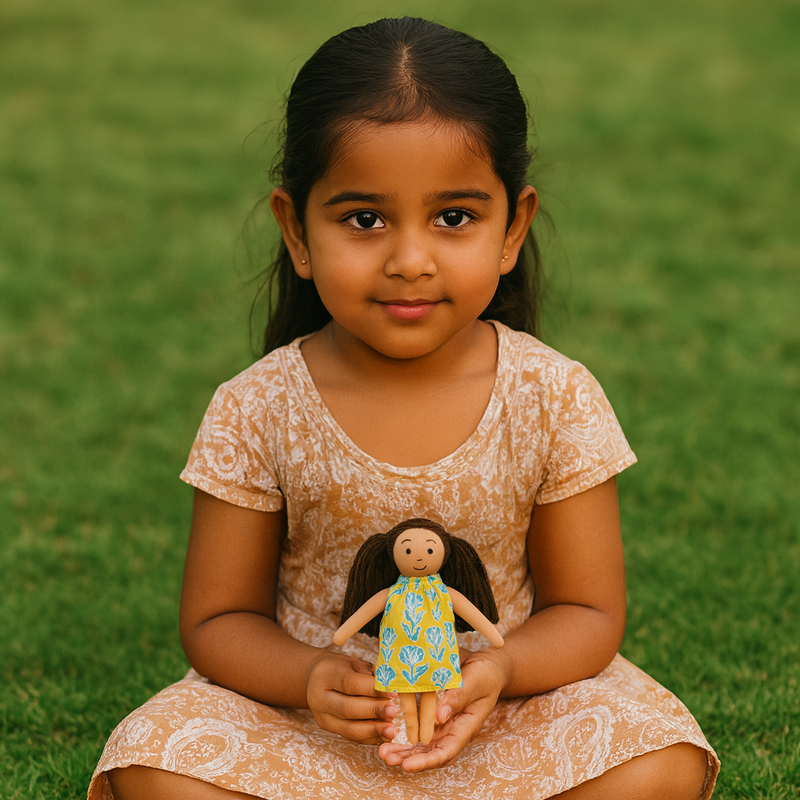 Mira - Nilah’s Younger Sister in a Green Baby Dress
