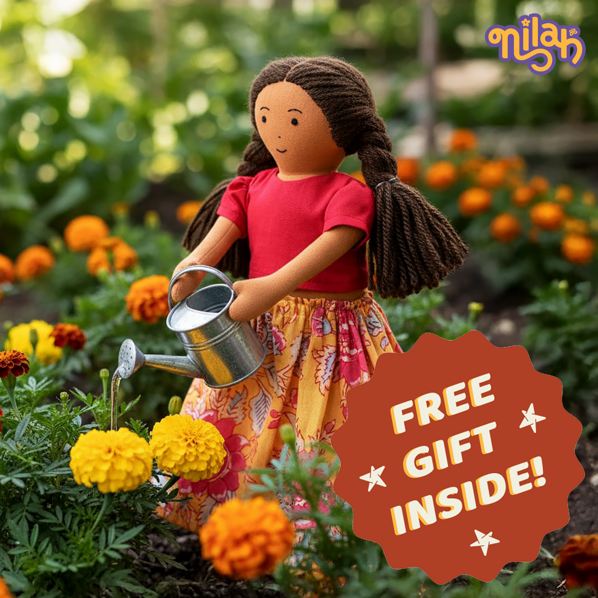 Nilah watering Appa’s garden