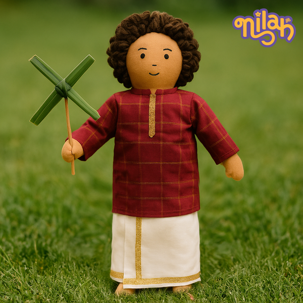 Raagu - Nilah’s younger brother in Maroon Kurta