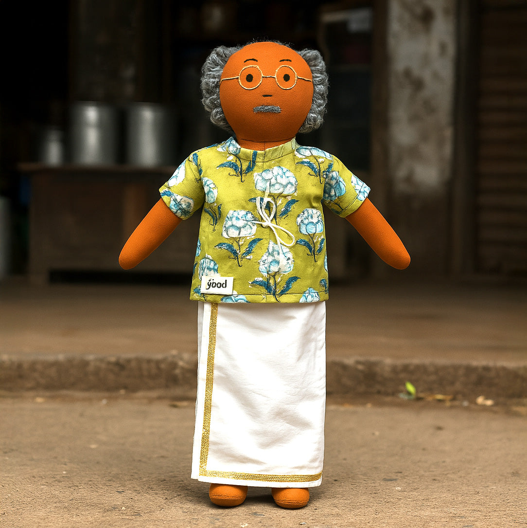 Thatha wandering in the backyard