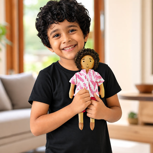 Raagu playing cricket with his friends