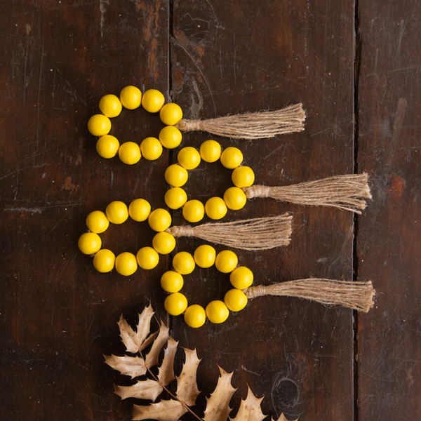 Set of 4 Napkin Rings, Isha Yellow