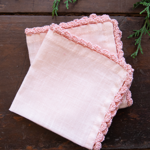 Set of 2, Handkerchief, Riya Pink